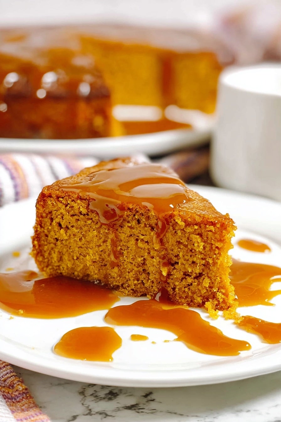 Slow Cooker Sticky Caramel Pumpkin Cake Recipe - Serving
