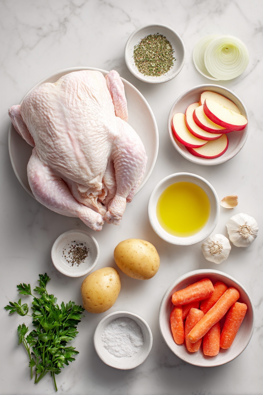 Dutch Oven Whole Roast Chicken with Vegetables and Apples Recipe - Ingredients