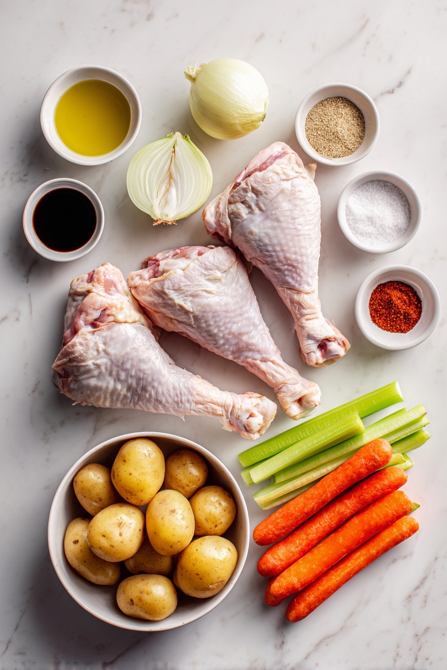 Roasted Turkey Legs with Vegetables Recipe - Ingredients