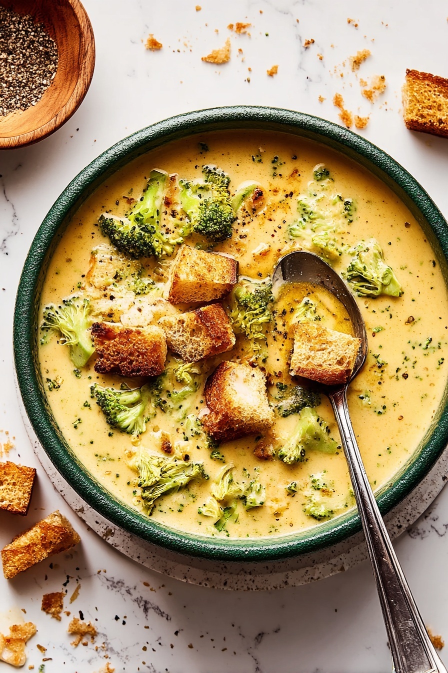 Creamy Broccoli Cheddar Soup Recipe - Serving