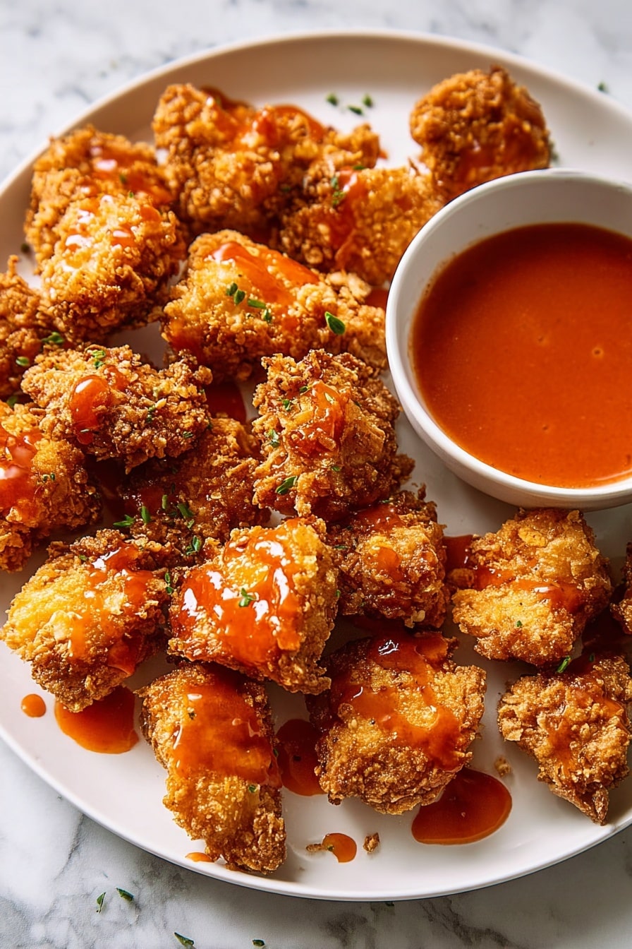 Hot Honey Chicken Nuggets Recipe - Serving