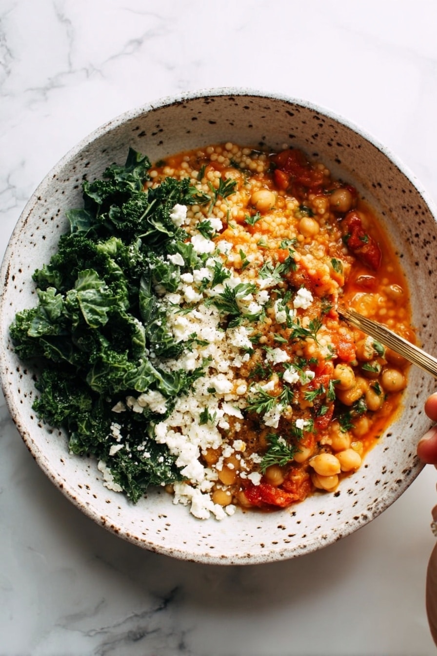 Pearl Couscous with Tomatoes and Feta Recipe - Serving