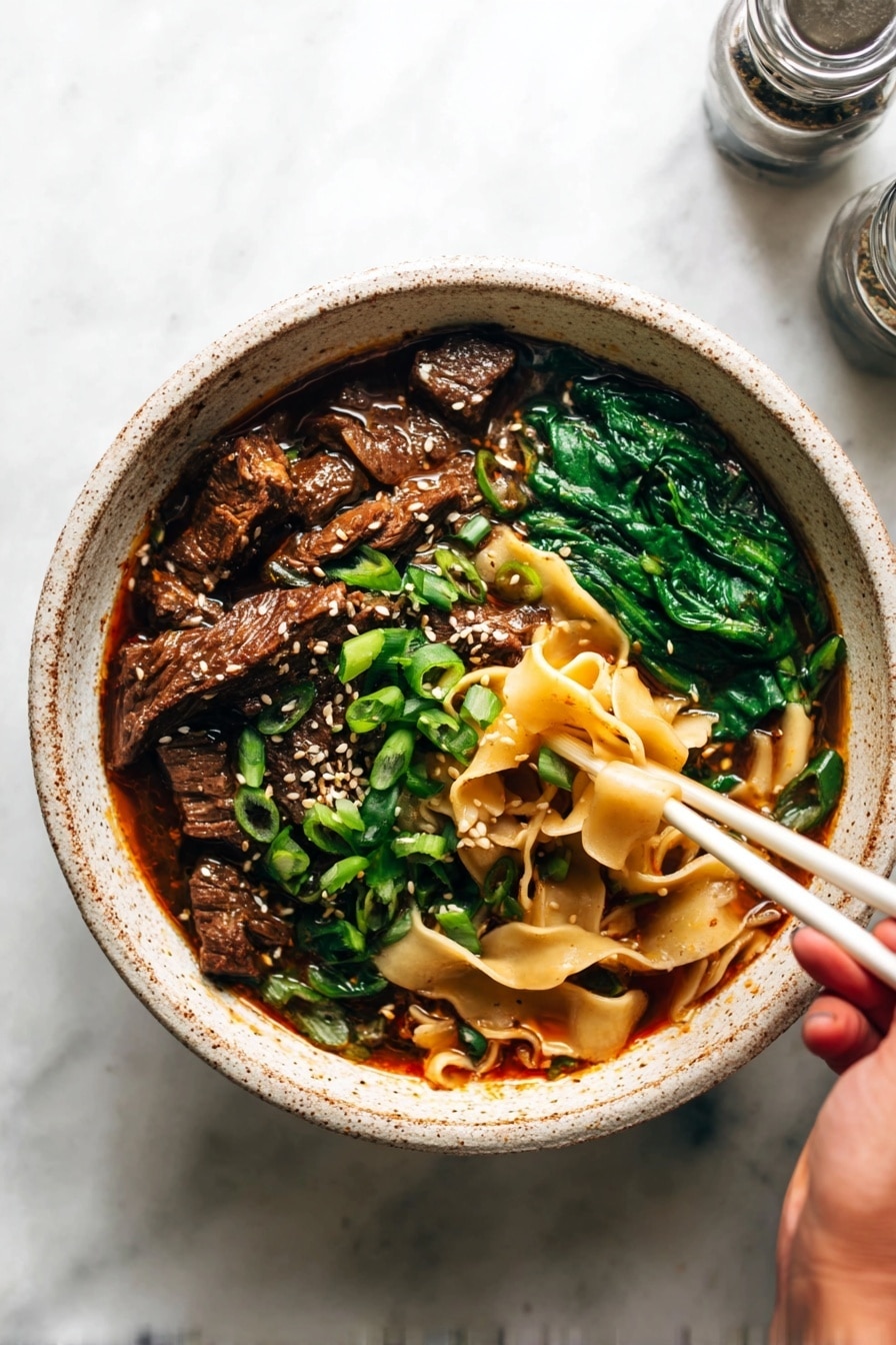 Spicy Short Rib Noodle Soup Recipe - Serving