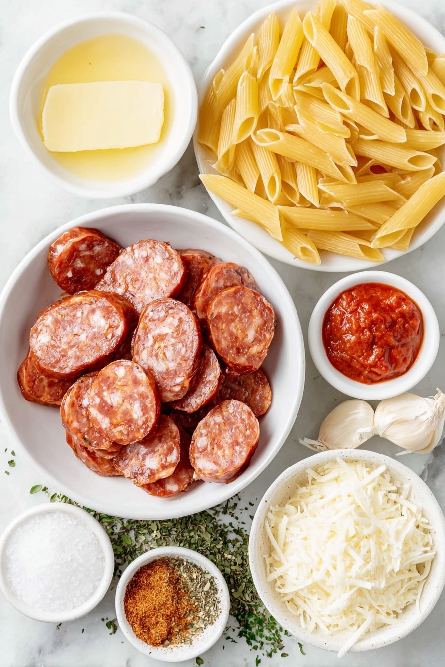 Smoked Sausage Cajun Alfredo Recipe - Ingredients