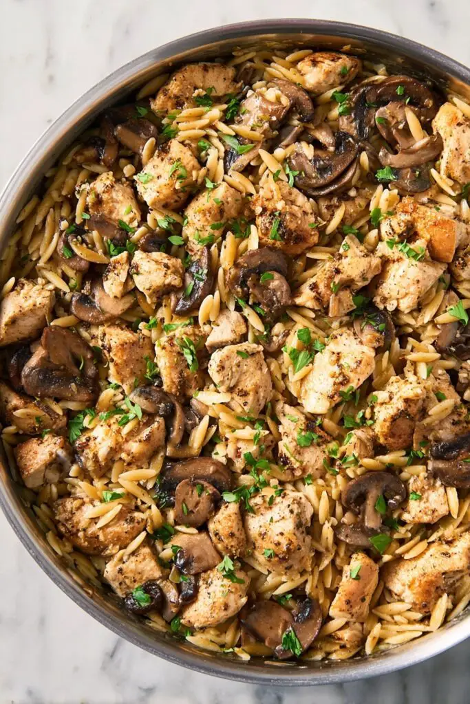Creamy Chicken Marsala Orzo Recipe