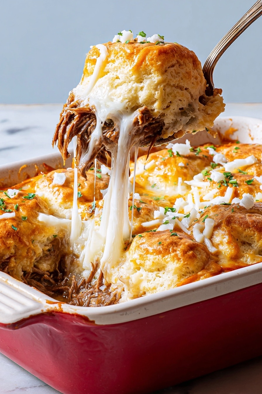 Cheesy Barbacoa Biscuit Casserole Recipe - Recipe Step