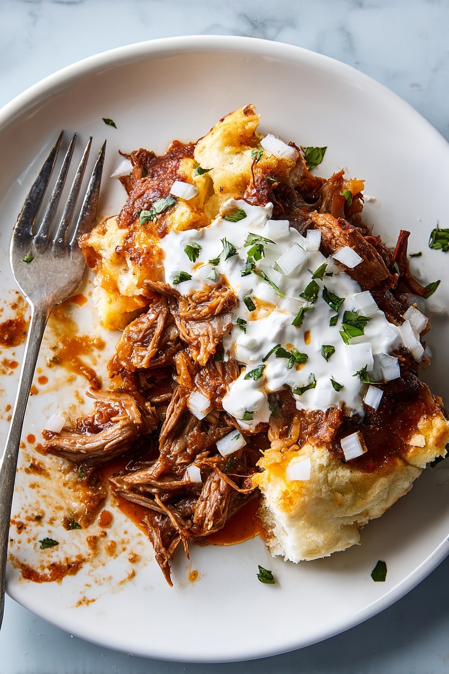 Cheesy Barbacoa Biscuit Casserole Recipe - Serving