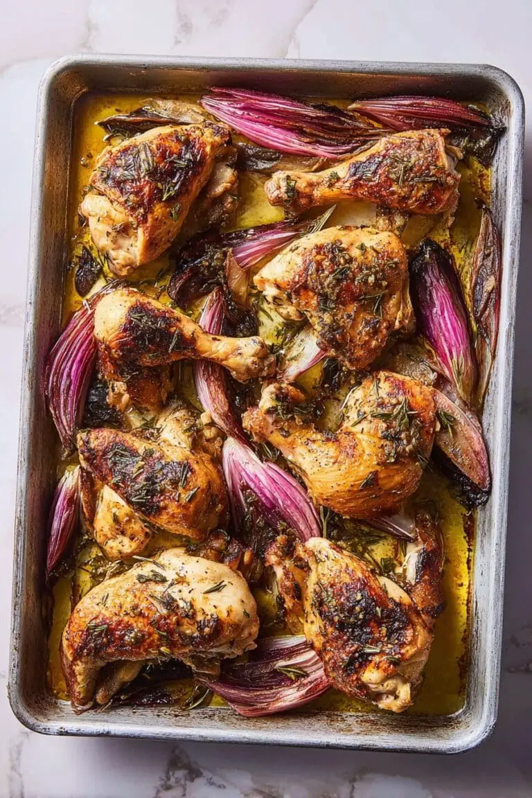 Sheet Pan Roasted Chicken with Onions Recipe