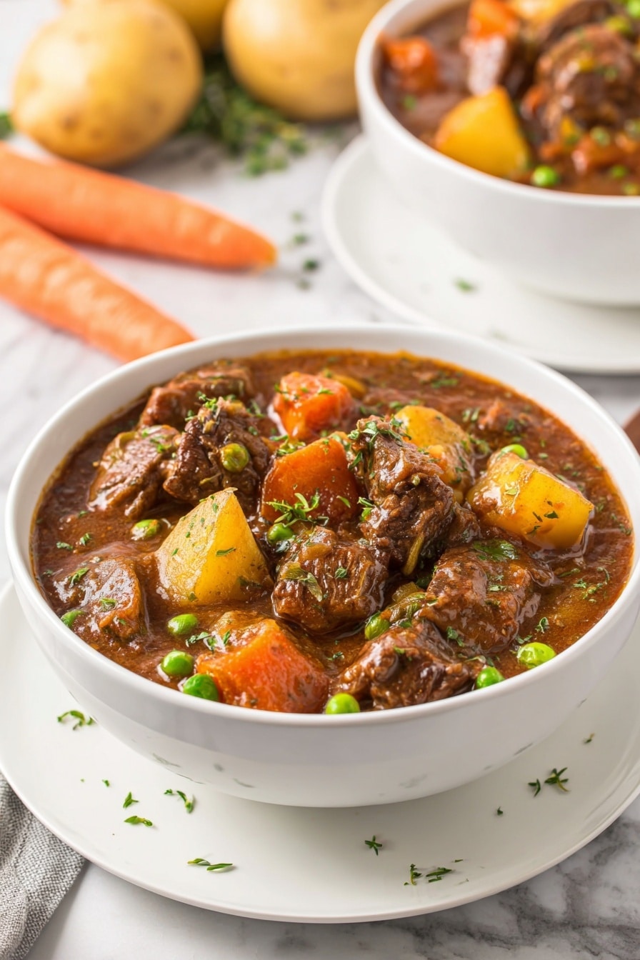 Hearty Dutch Oven Beef Stew Recipe - Serving
