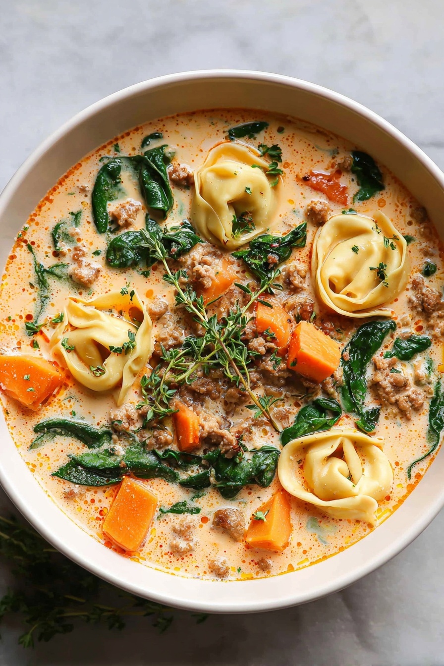 Creamy Sausage Tortellini Soup Recipe - Serving