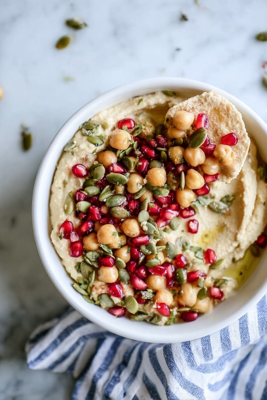 Roasted Butternut Squash Hummus with Pomegranate and Pepitas Recipe - Serving