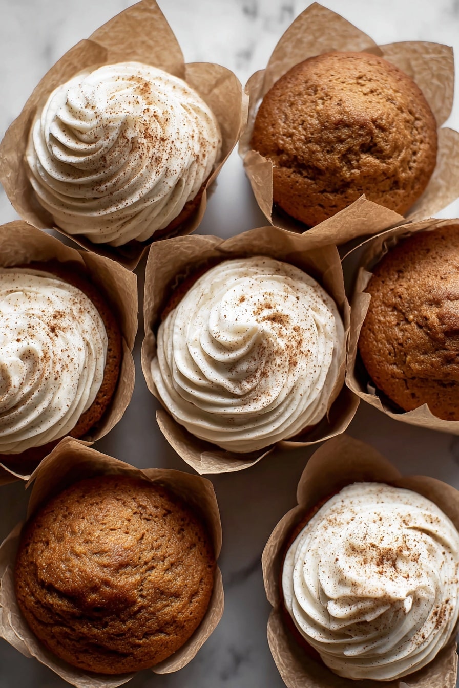 Pumpkin Dream Cupcakes with Espresso Cream Cheese Frosting Recipe - Serving