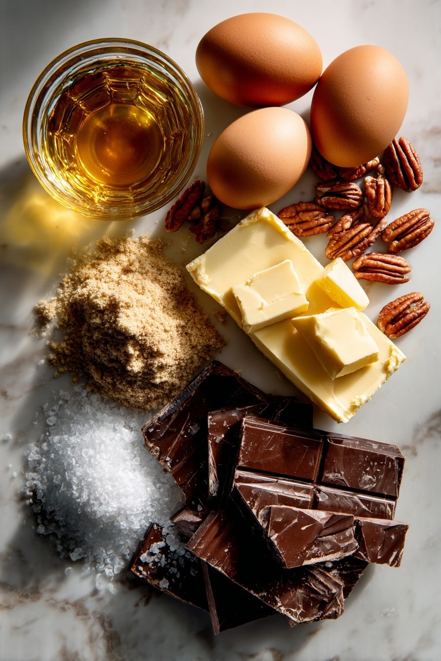 Salted Chocolate Pecan Pie Bars Recipe - Ingredients