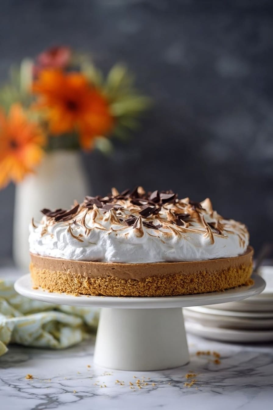 Black Bottomed Pumpkin Pie with Marshmallow Frosting Recipe - Serving