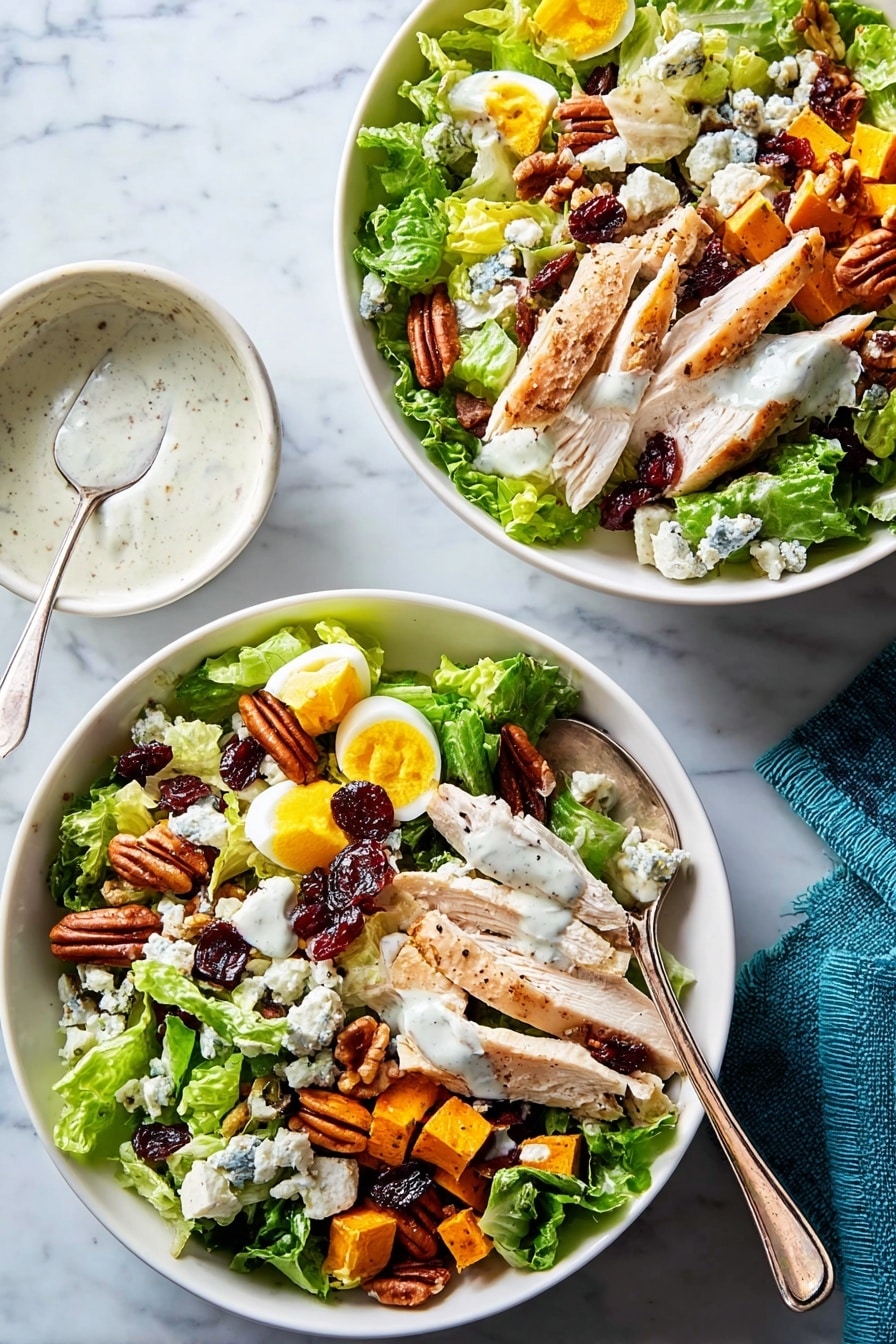 Thanksgiving Cobb Salad with Creamy Chive Dressing Recipe - Serving
