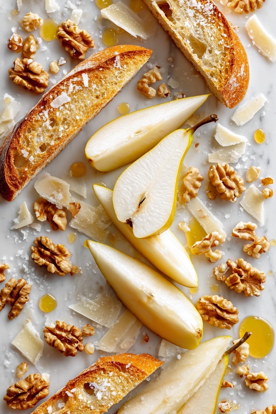 Parmesan Crusted Crostini with Pear, Walnuts & Hot Honey Recipe - Ingredients