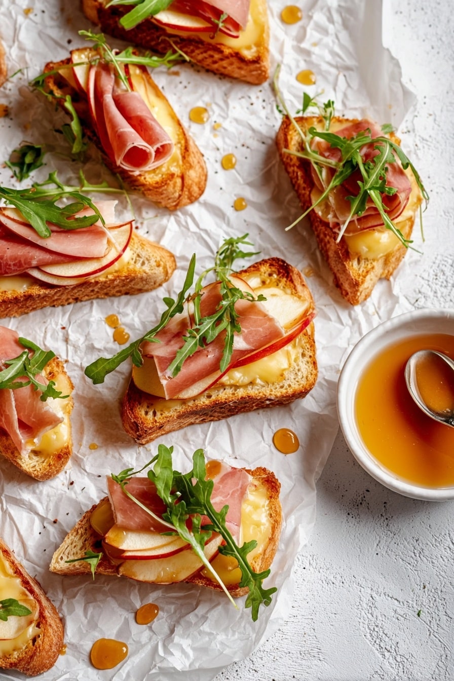 Apple & Brie Crostini with Hot Honey Recipe - Serving