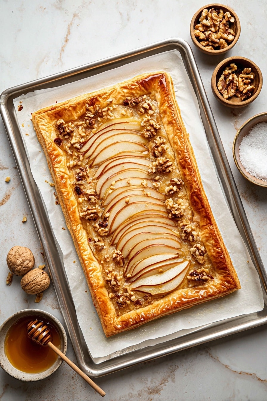 Pear, Walnut & Cheddar Puff Pastry Tart Recipe - Recipe Step