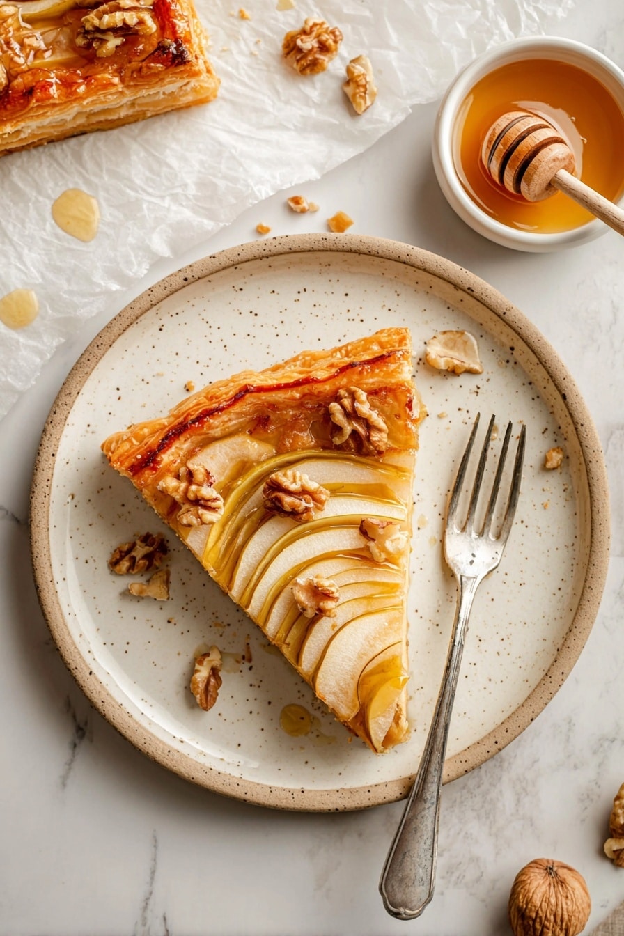 Pear, Walnut & Cheddar Puff Pastry Tart Recipe - Serving