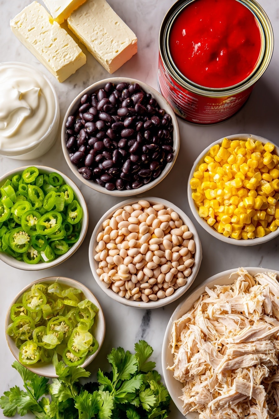 Bubbly Hot Chicken Enchilada Bean Dip Recipe - Ingredients