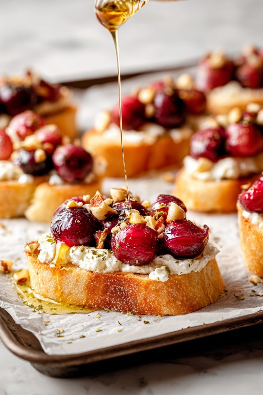 Roasted Grape & Brie Crostini with Honey and Sea Salt Recipe - Recipe Step