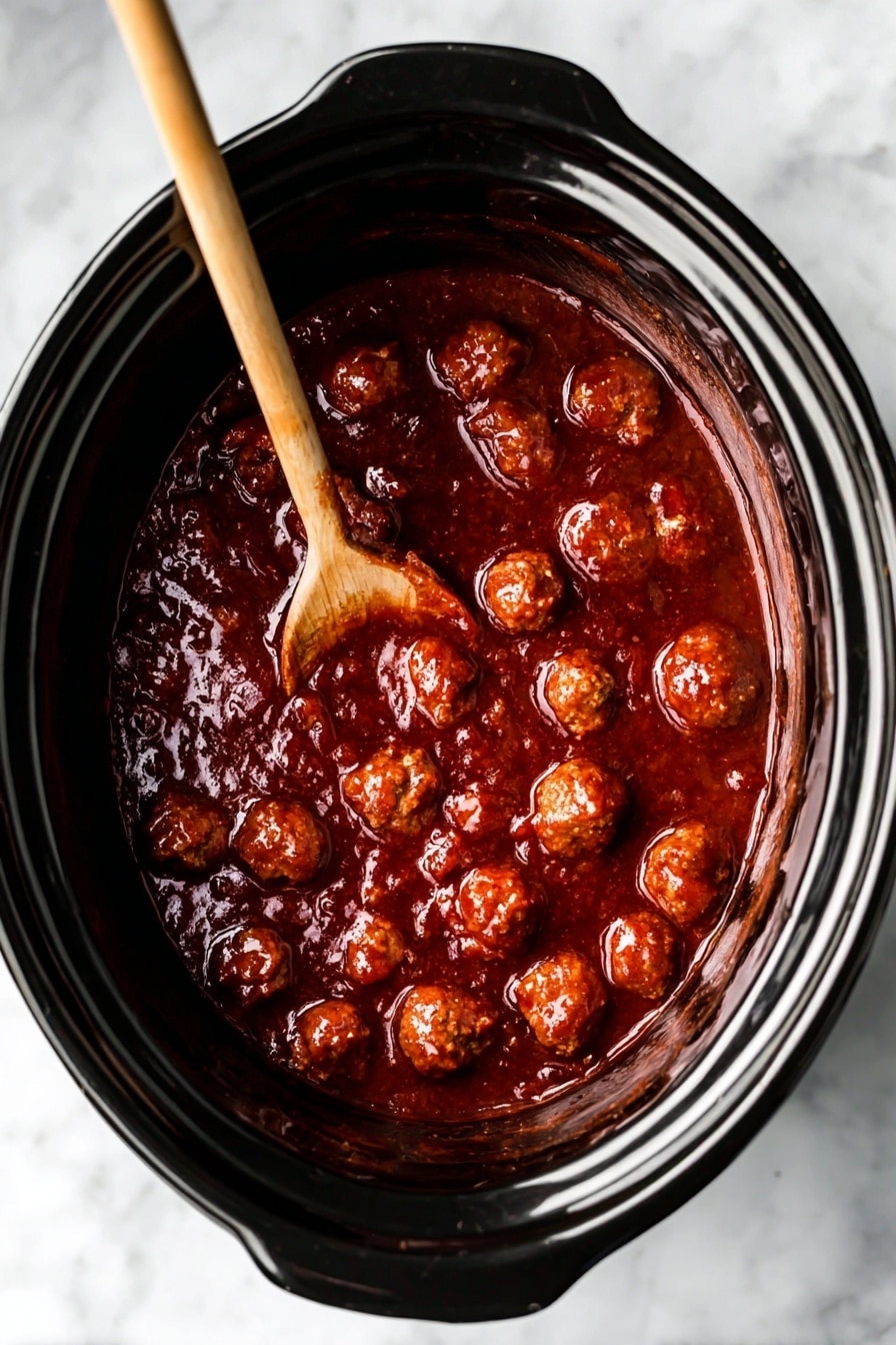 Slow Cooker Sweet & Spicy BBQ Cranberry Turkey Meatballs Recipe - Recipe Step