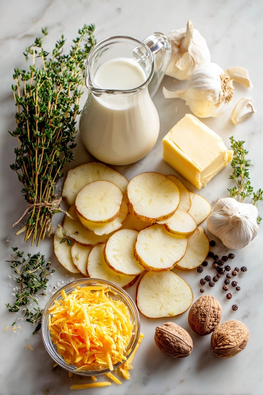 Creamy Cheddar Scalloped Potatoes Recipe - Ingredients