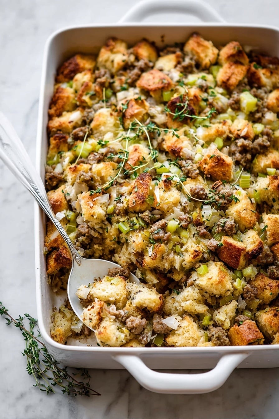 Classic Sausage Stuffing Recipe - Serving