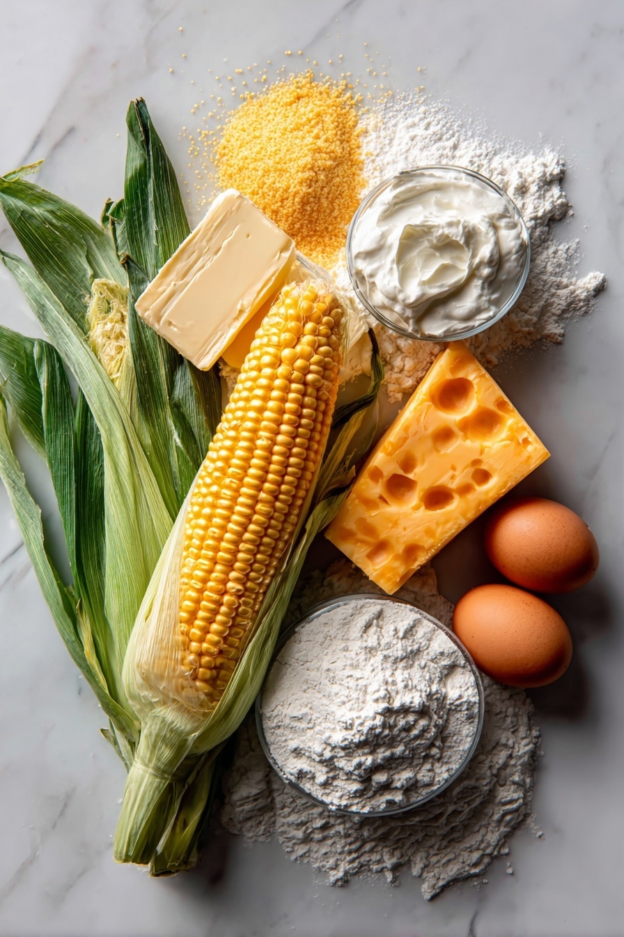 Cheesy Corn Casserole Recipe - Ingredients