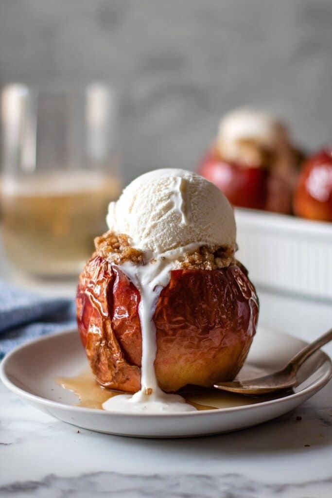 Bourbon Baked Apples with Oat-Stuffed Filling Recipe