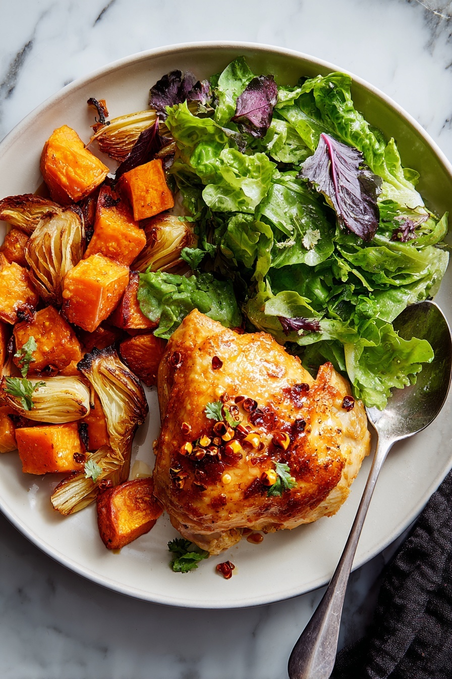 Sheet-Pan Miso Chicken & Sweet Potatoes Recipe - Serving