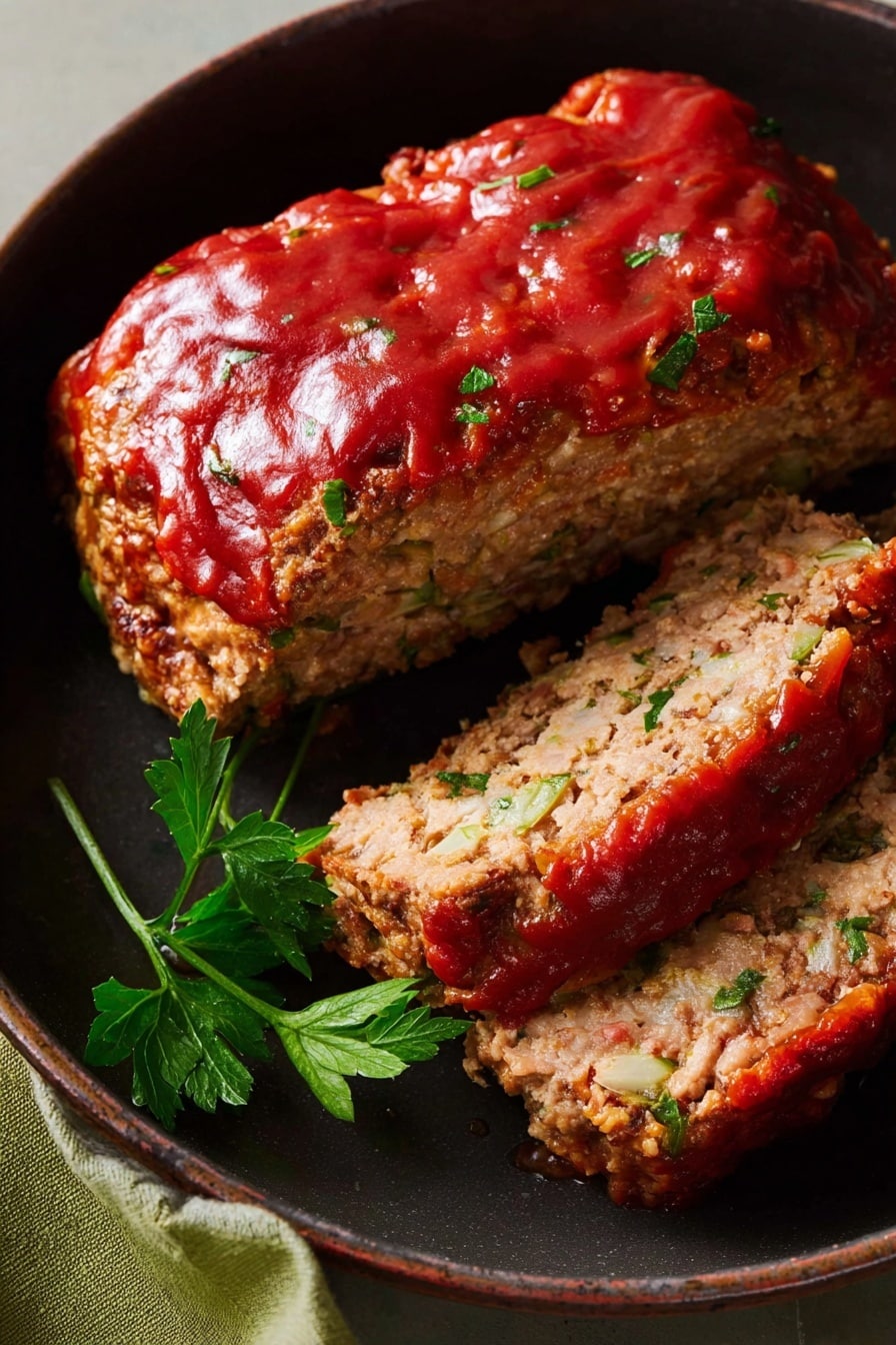 Air Fryer Turkey Meatloaf Recipe - Serving