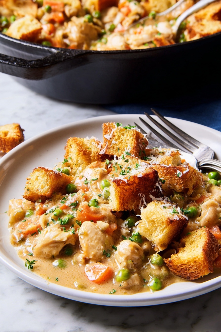 Garlic Bread-Topped Chicken Pot Pie Recipe - Serving
