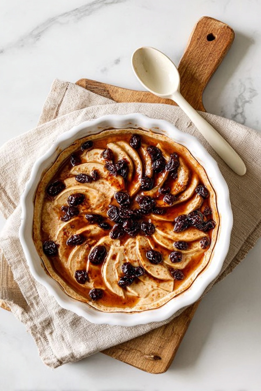 Baked Apple with Cinnamon, Nuts, and Vanilla Ice Cream Recipe - Serving