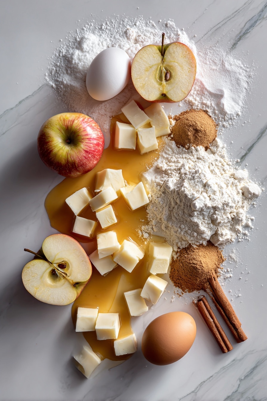 Apple Crostata with Caramel Topping and Vanilla Ice Cream Recipe - Ingredients
