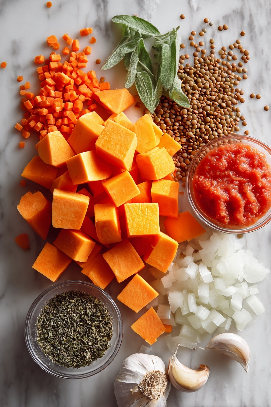 Vegetable Lentil Soup Recipe - Ingredients