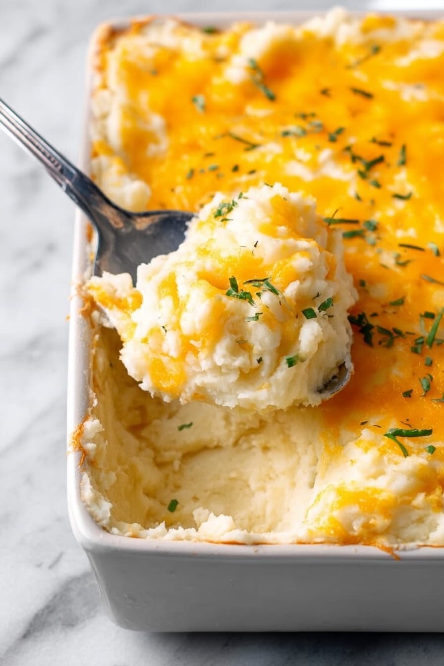 Cheesy Mashed Potatoes Recipe - Serving