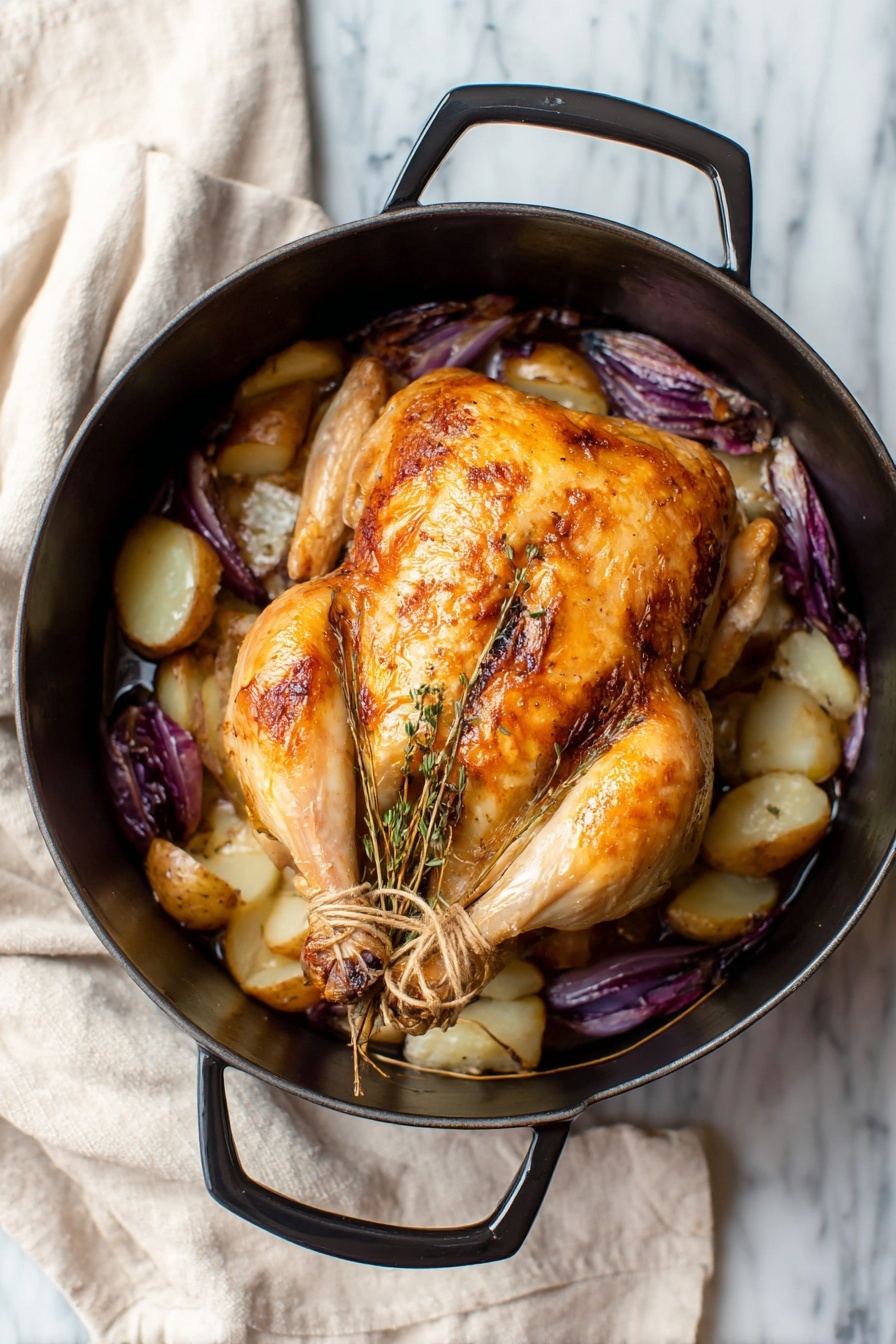 Dutch Oven Whole Roast Chicken with Vegetables and Apples Recipe - Recipe Step