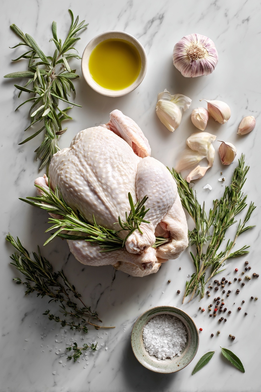 Roasted Spatchcock Chicken with Herb and Garlic Recipe - Ingredients