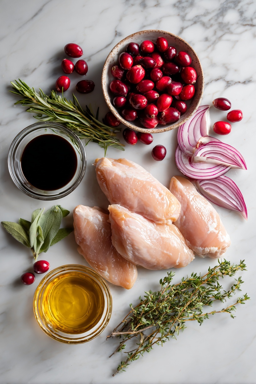 Roasted Balsamic Chicken with Cranberries Recipe - Ingredients
