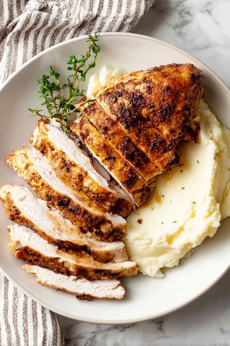 Instant Pot Turkey Breast with Creamy Gravy Recipe - Serving