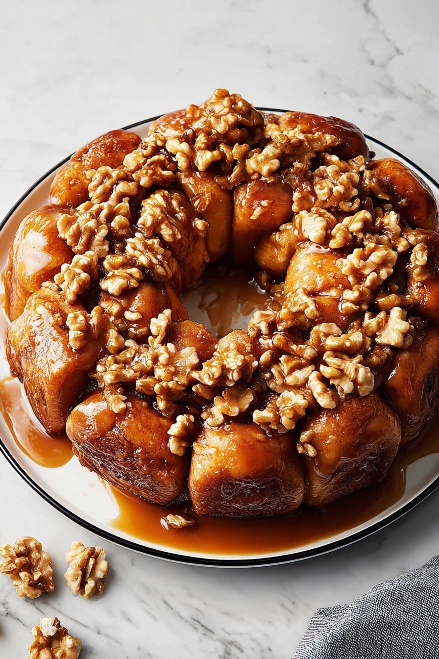 Homemade Monkey Bread with Walnuts and Vanilla Recipe - Serving