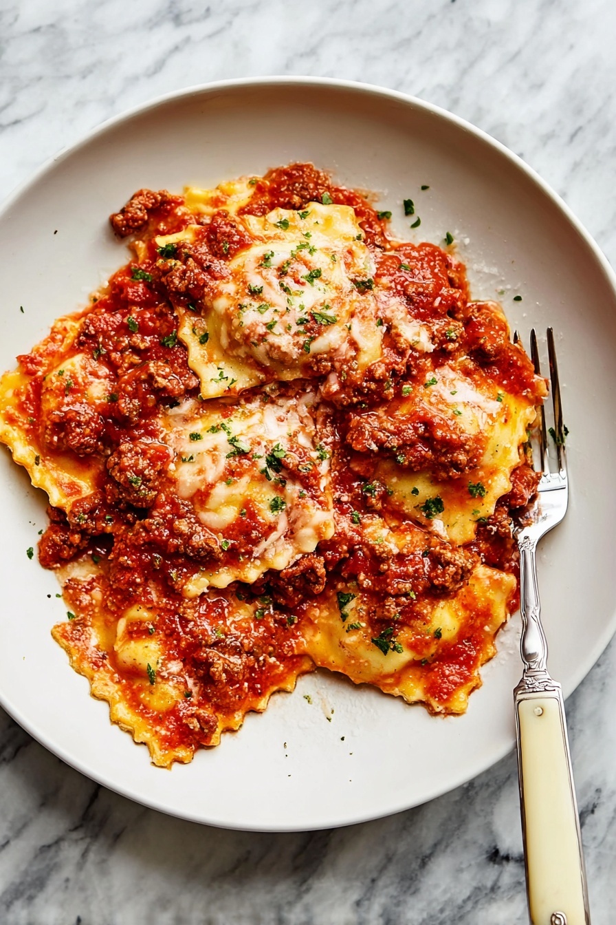 Baked Ravioli with Italian Sausage and Mozzarella Recipe - Serving