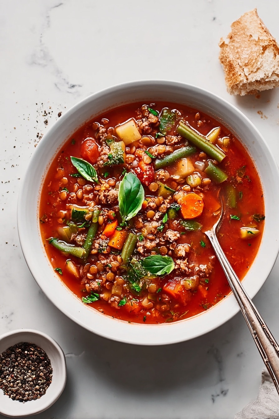 Beef and Lentil Soup Recipe - Serving