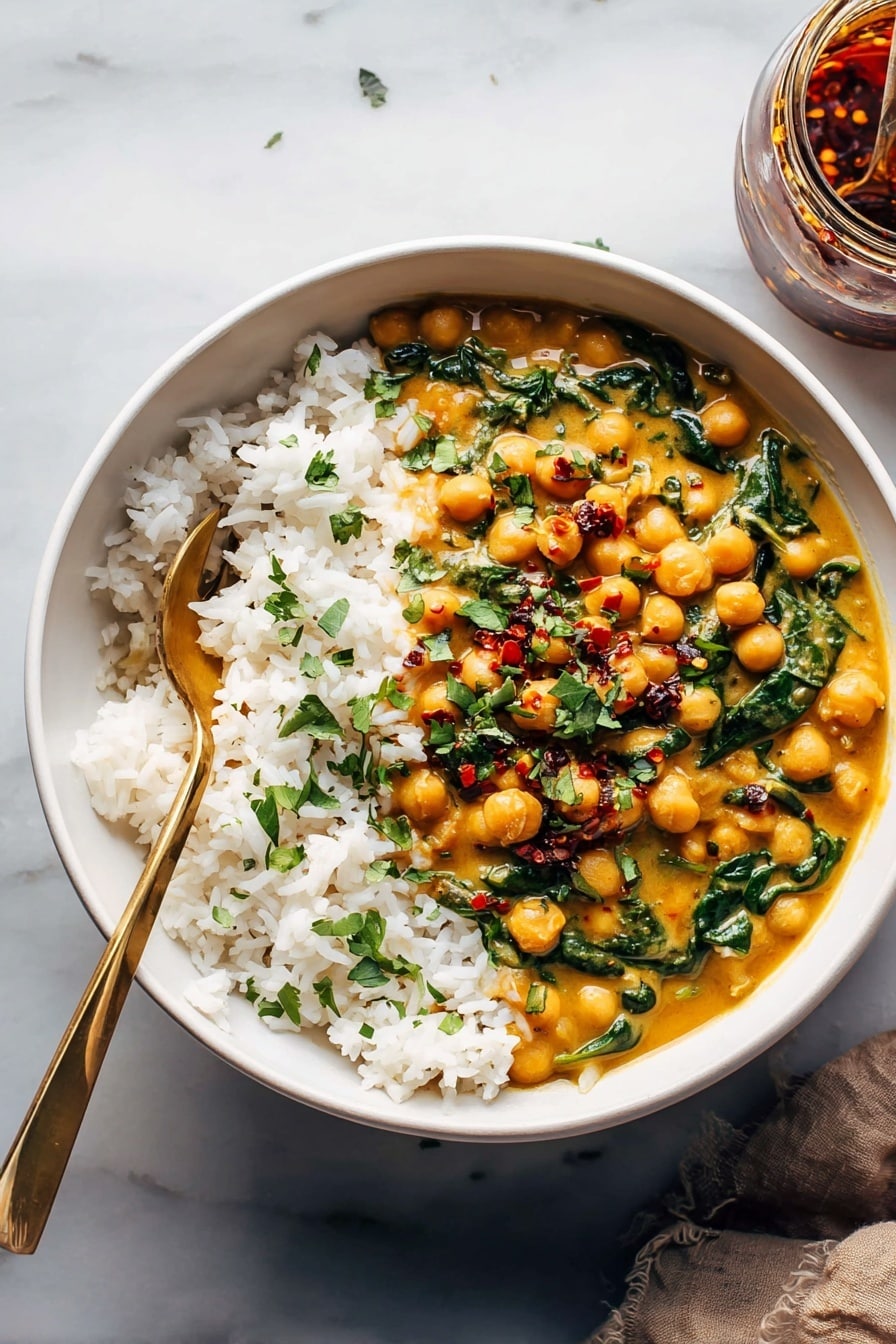Quick Chickpea Coconut Curry Recipe - Serving
