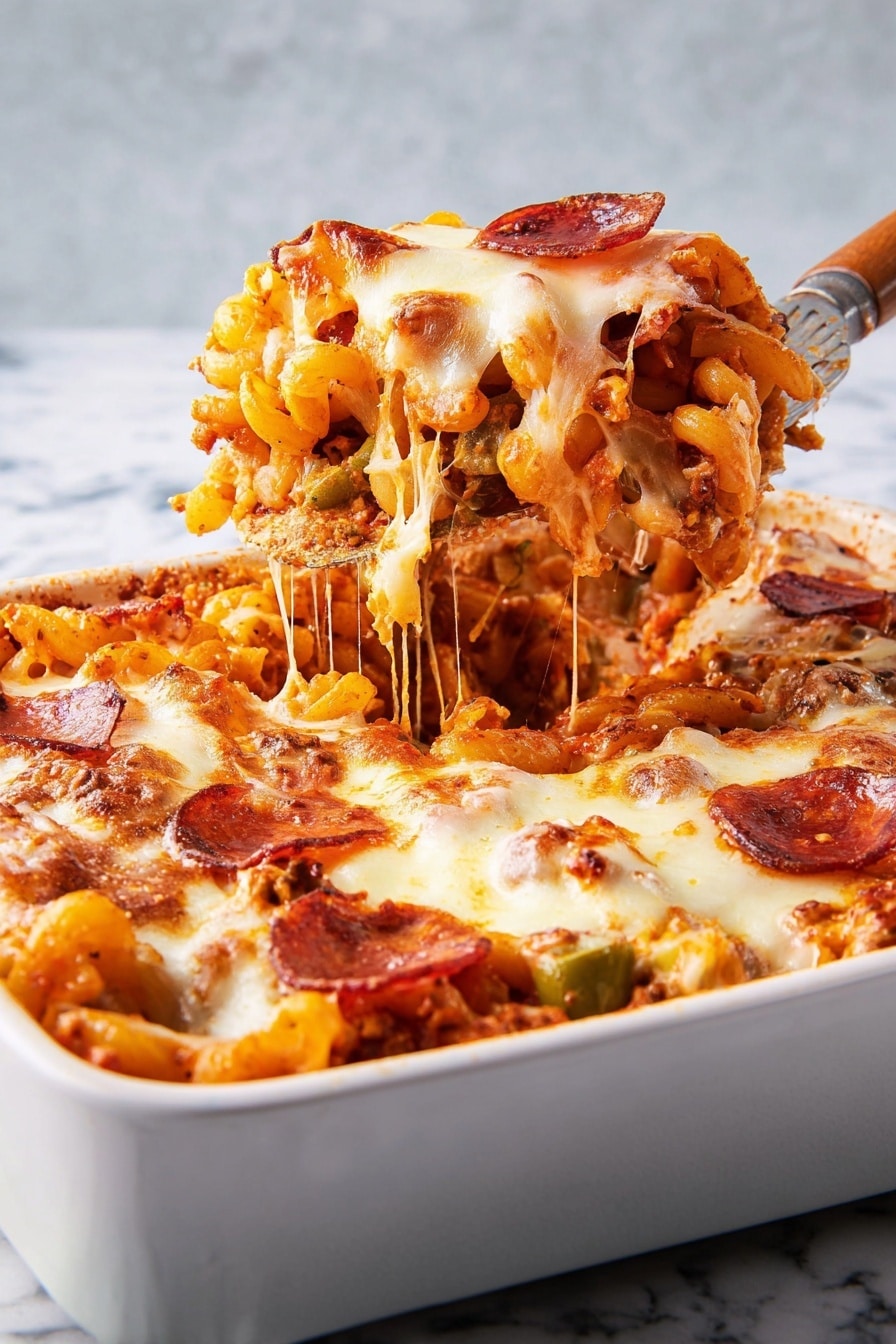 Cheesy Italian Sausage Pasta Bake Recipe - Serving
