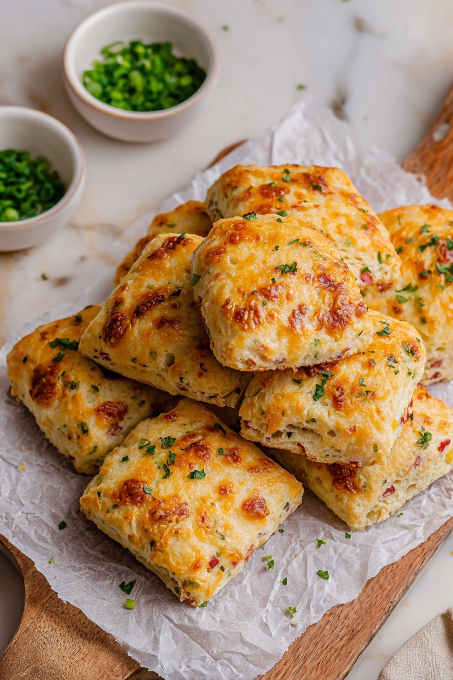 Cheddar Ham Protein Biscuits Recipe - Serving