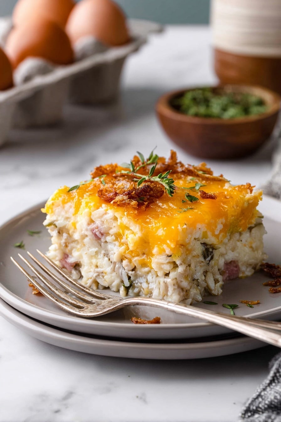 Crack Breakfast Casserole with Sausage and Hashbrowns Recipe - Serving
