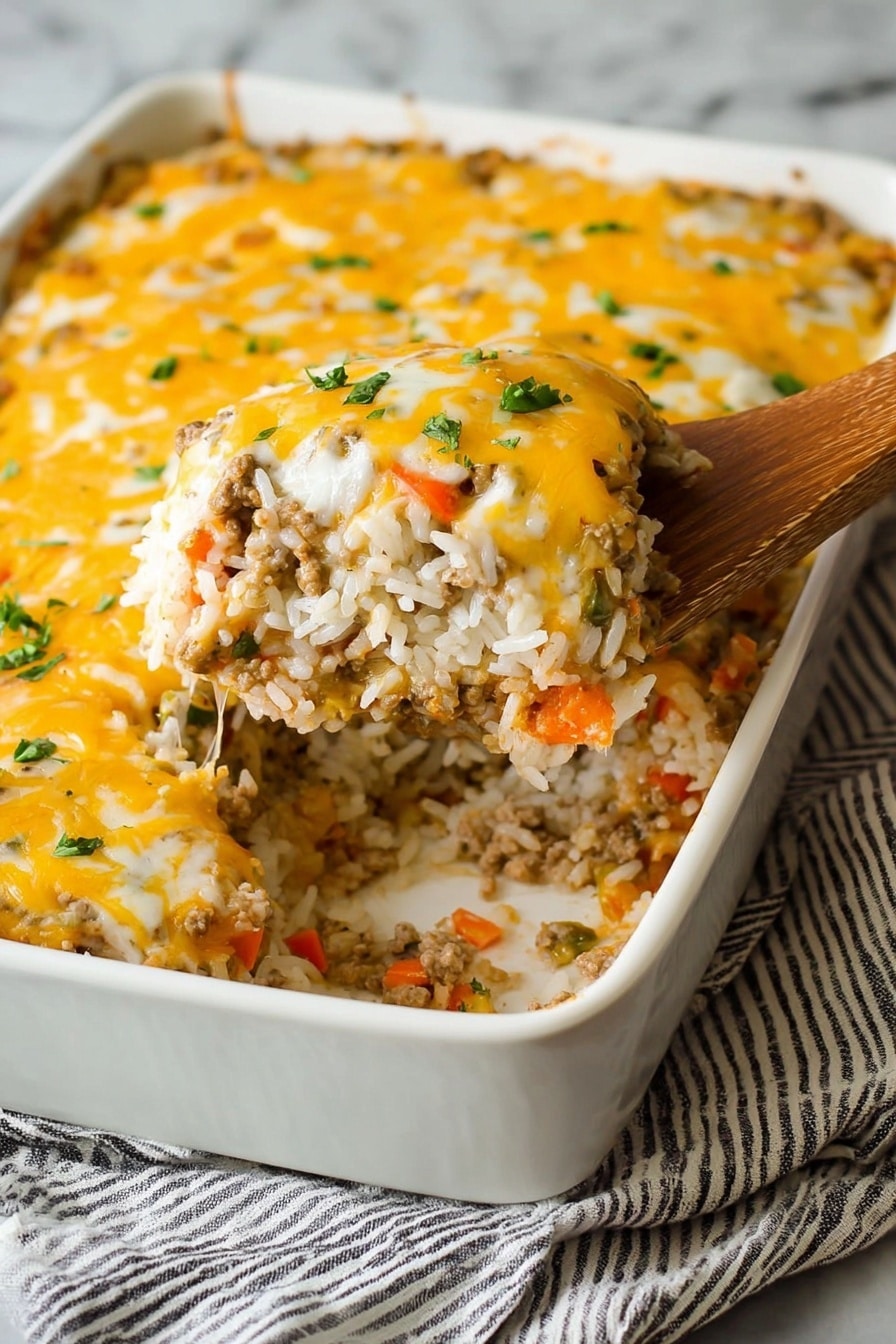 Cheesy Ground Beef and Rice Casserole Recipe - Recipe Step