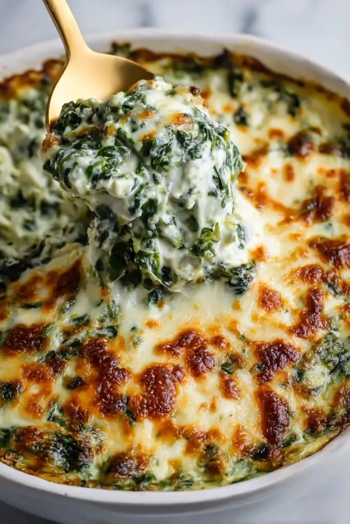 Creamy Spinach Gratin with Pancetta, Gruyère, and Parmesan Recipe